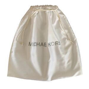 Michael Kors Silky White Drawstring Dust Bag Storage Bag 16" x 14"